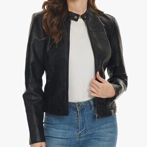 NEW Fahsyee Black Faux Leather Jackets